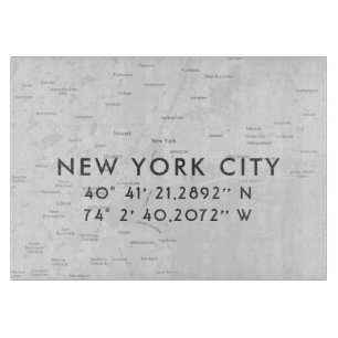 New York City Map Custom Coordinates Snijplank