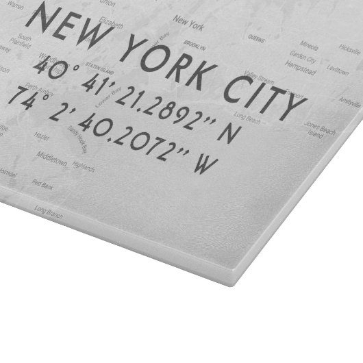 New York City Map Custom Coordinates Snijplank (Hoek)