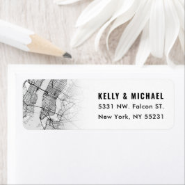 New York City Map Gepland | Retourlabel Etiket