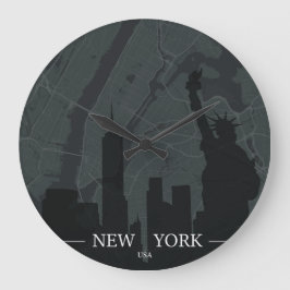 New York City Map Grote Klok