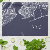 New York City Map | NYC | Navy Blue Theedoek (Gevouwen)