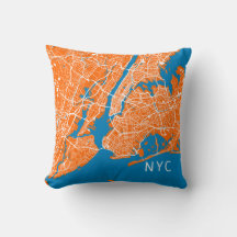 New York City Map | NYC | Oranje en blauw