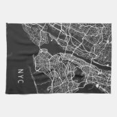 New York City Map | NYC | Zwart-wit Theedoek (Horizontaal)