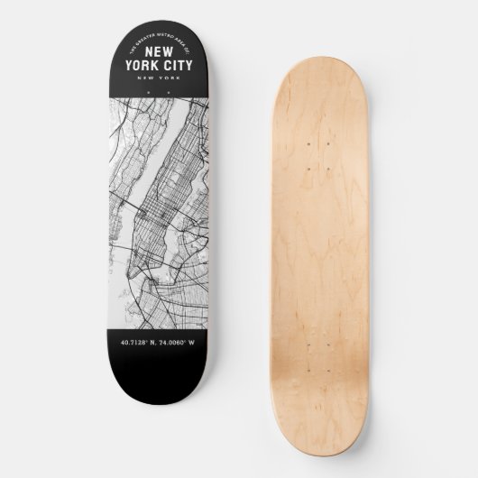New York City Map Skateboard (Voorkant)