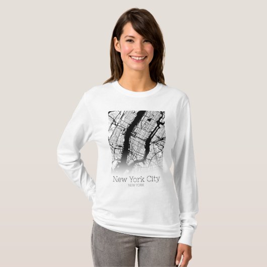 New York City Map T-shirt (Voorkant volledig)