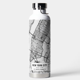New York City Map Water Bottle Waterfles