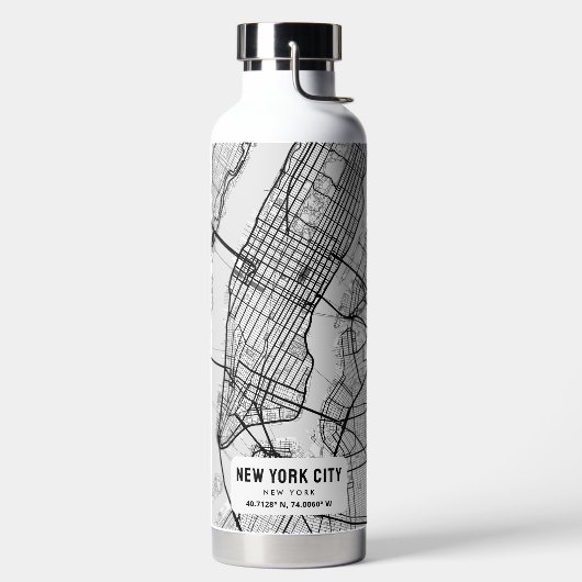 New York City Map Water Bottle Waterfles (Links)