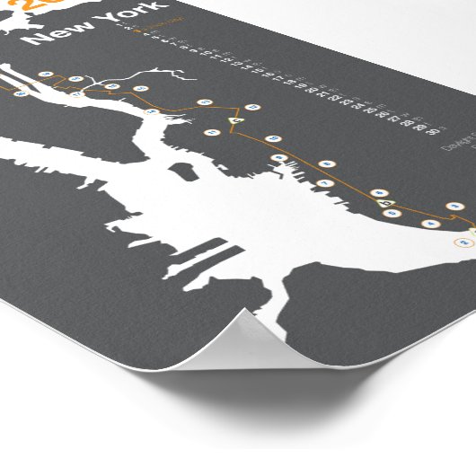 New York City Marathon Map Poster (Hoek)