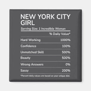 New York City Meisje Grappig New York Thuisstad Magneet