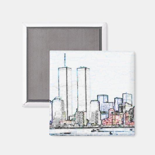 New York City met Twin Towers Magnet (Voorkant / Achterkant)