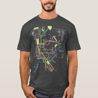 New York City Metro Subway Map Art I Heart NY T-shirt