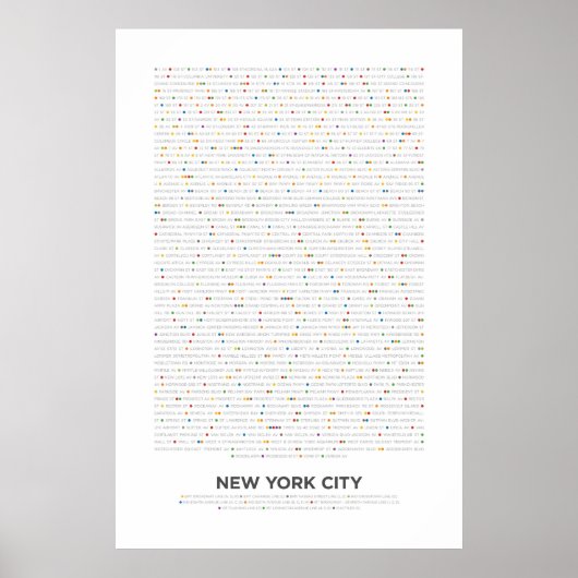 New York City - MetroDots Poster (Voorkant)