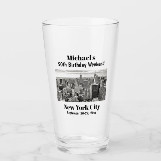 New York City Milestone Birthday Party Trip Pint Glas (Voorkant)