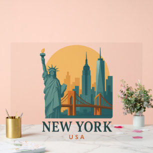 New York City Minimalistische Vintage Reis Acryl Bord