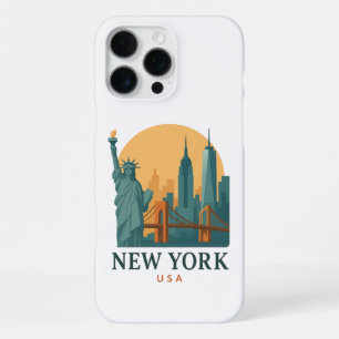 New York City Minimalistische Vintage Reis iPhone 16 Pro Max Hoesje