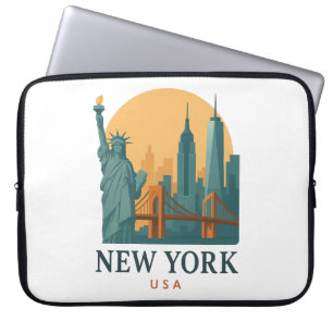 New York City Minimalistische Vintage Reis  Laptop Sleeve
