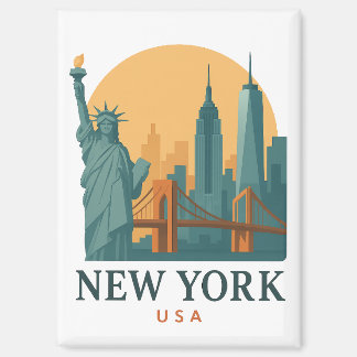 New York City Minimalistische Vintage Reis Magneet