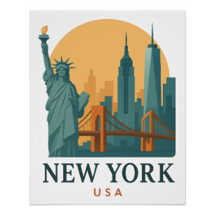New York City Minimalistische Vintage Reisposter  Perfect Poster