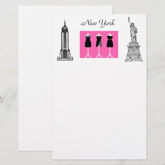New York City Mode thema briefpapier (Voorkant / Achterkant)