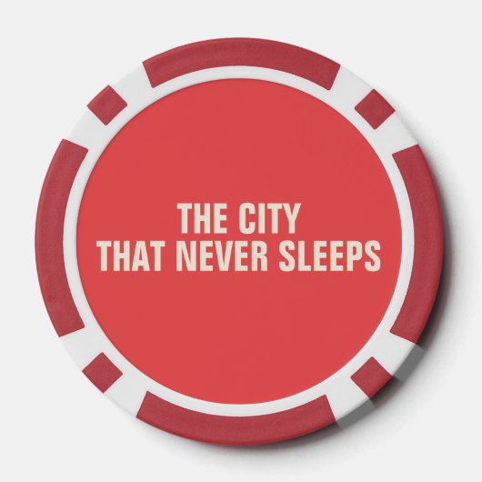 New York City Modern Big Apple Red Poker Chips (Achterkant)