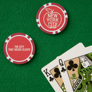 New York City Modern Big Apple Red Poker Chips