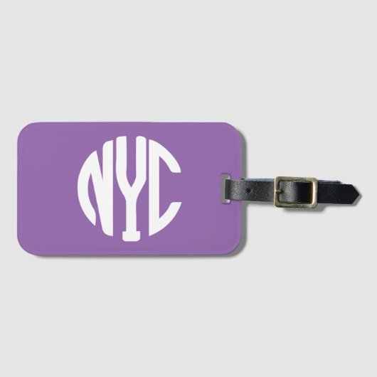 New York City-monogram Bagagelabel (Voorkant (horizontaal))