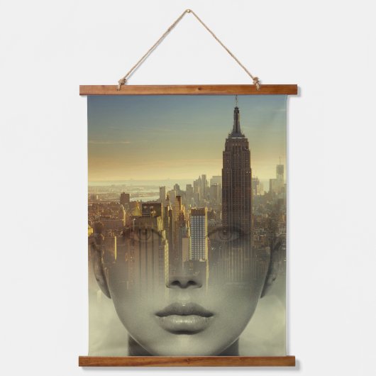 New York City Montage Hangend Wandkleed (Voorkant)