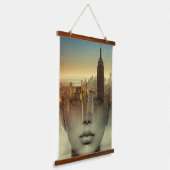 New York City Montage Hangend Wandkleed (Gebogen)