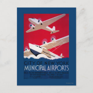 New York City Municipal Airport Vintage Poster Briefkaart