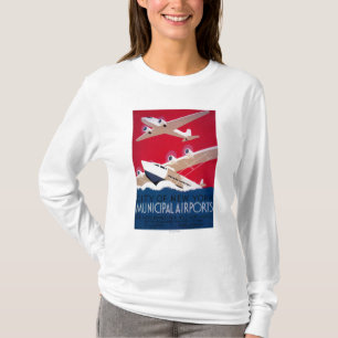 New York City Municipal Airport Vintage Poster T-shirt