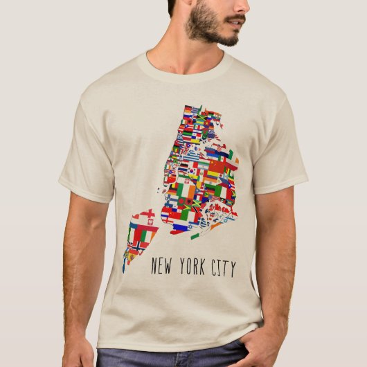New York City Naties Vlaggen T-shirt (Voorkant)
