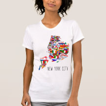 New York City Nations Vlaggen T-shirt voor dames
