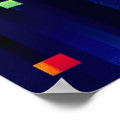 New York City Neon Glow - Geometrische skyline kun Poster (Hoek)