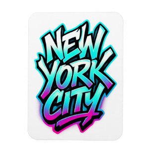 New York City Neon Graffiti Street Art Design Magneet