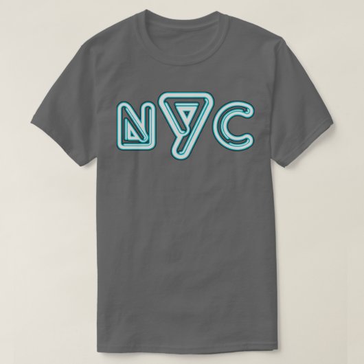 New York City Neon Sign Typografie T-shirt (Design voorkant)
