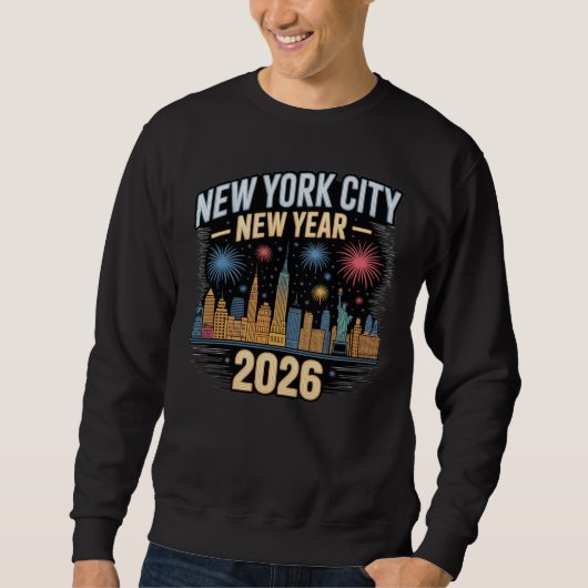 New York City New Year 2026 Fireworks Skyline Trui (Voorkant)
