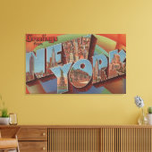 New York City, New York - grote letterscènes Canvas Afdruk (Insitu (Woonkamer))