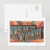 New York City, New York - Large Letter Scenes 2 Briefkaart (Voorkant / Achterkant)