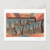New York City, New York - Large Letter Scenes 2 Briefkaart (Voorkant)