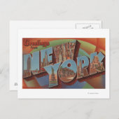 New York City, New York - Large Letter Scenes 3 Briefkaart (Voorkant / Achterkant)