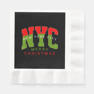 New York City New York Prettig Kerstmis Reis Cadea Servet