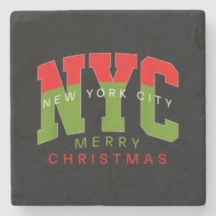 New York City New York Prettig Kerstmis Reis Cadea Stenen Onderzetter