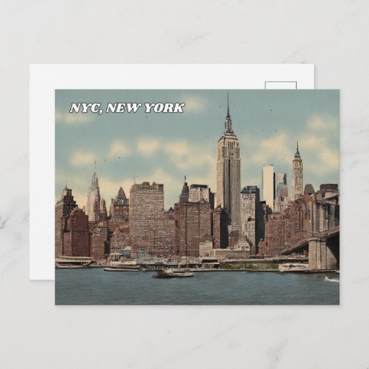 New York City, New York Reizen Briefkaart (Voorkant / Achterkant)