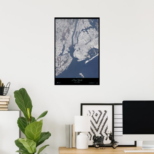 New York City, New York satelliet poster (Thuiskantoor)