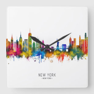 New York City New York Silhouet Vierkante Klok
