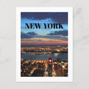 New York City New York Skyline Buildings Night Sky Briefkaart
