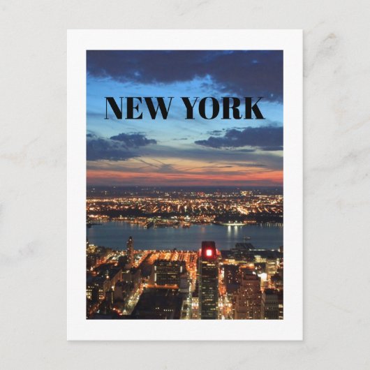 New York City New York Skyline Buildings Night Sky Briefkaart (Voorkant)