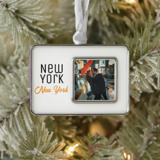 New York City, New York Souvenir Verzilverd Omlijst Ornament