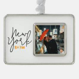 New York City, New York Souvenir Verzilverd Omlijst Ornament