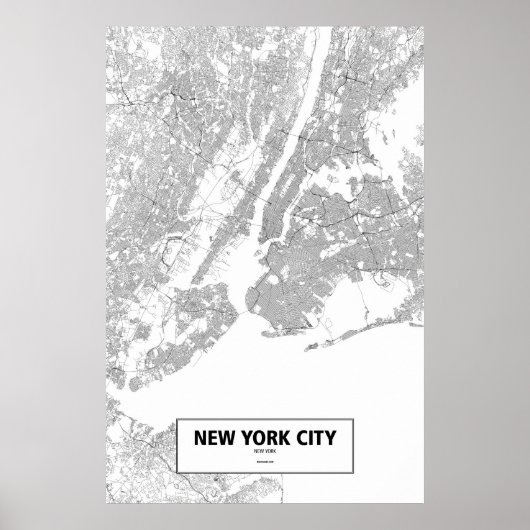 New York City, New York (zwart op wit) Poster (Voorkant)